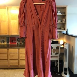 Nasty Gal pink midi dress